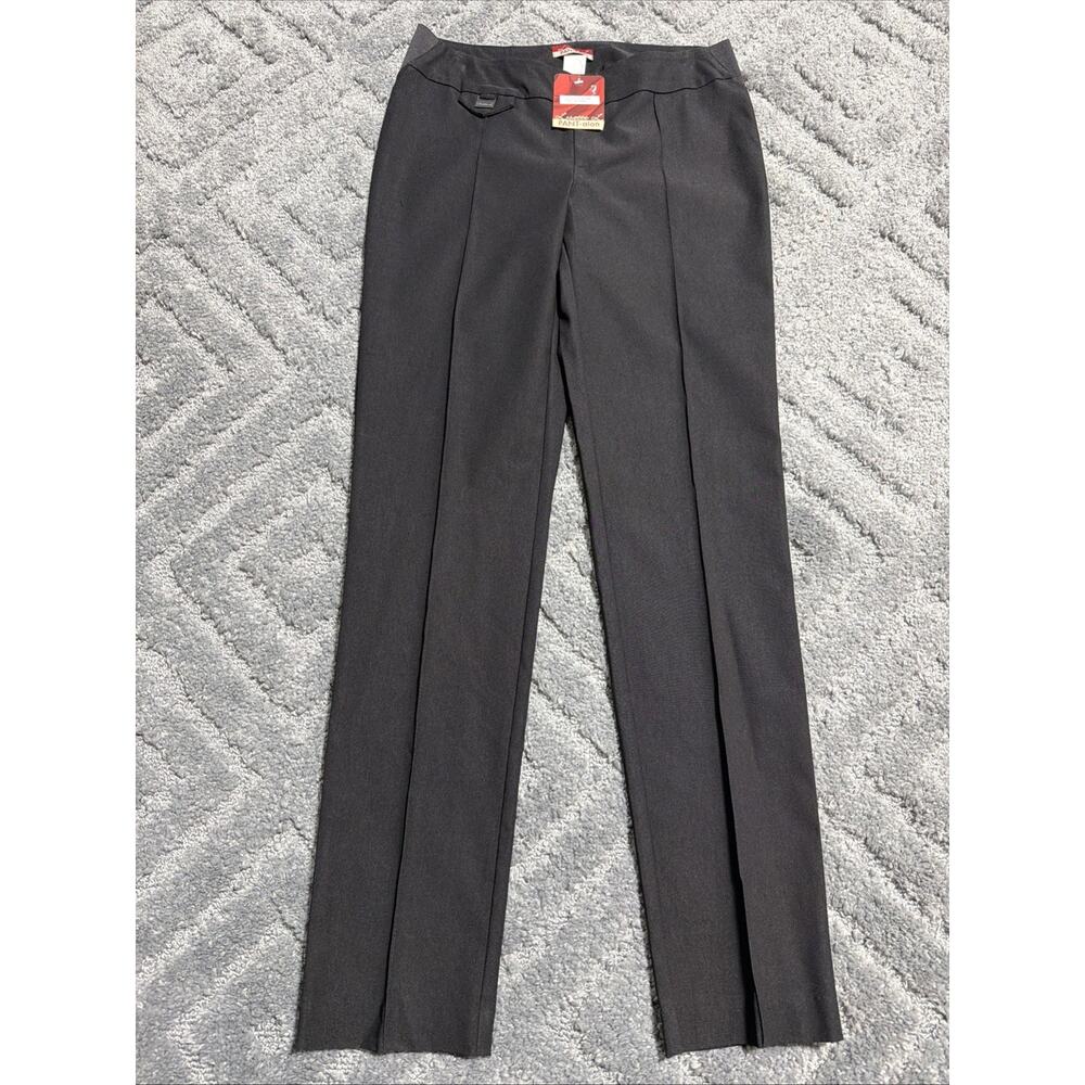 Lisette Plant-Alon Pants Women's 4 Black Straight Leg Stretch Trousers New
